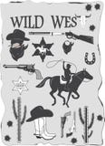 L'ensemble de cowboy occidental sauvage a conçu des éléments illustration stock L'ensemble de cowboy occidental sauvage a conçu des éléments illustration stock