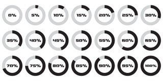 L'ensemble de pourcentage de cercle diagrams pour l'infographics, 0 5 10 15 20 25 30 35 40 45 50 55 60 65 70 75 80 85 90 95 100 p illustration de vecteur L'ensemble de pourcentage de cercle diagrams pour l'infographics, 0 5 10 15 20 25 30 35 40 45 50 55 60 65 70 75 80 85 90 95 100 p illustration de vecteur
