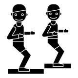 L'entraîneur de forme physique - entraîneur - icône de gymnase, illustration de vecteur, noir se connectent le fond d'isolement illustration stock L'entraîneur de forme physique - entraîneur - icône de gymnase, illustration de vecteur, noir se connectent le fond d'isolement illustration stock