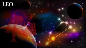 L'espace de Leo Astrological Sign et de copie illustration libre de droits L'espace de Leo Astrological Sign et de copie illustration libre de droits