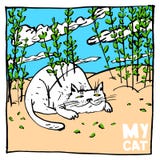 L'excentrique de chat aime masquer dans les buissons Bon pour des copies et d'autres publications chez les enfants et non seuleme illustration stock L'excentrique de chat aime masquer dans les buissons Bon pour des copies et d'autres publications chez les enfants et non seuleme illustration stock
