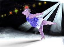 L'hippopotame est un patineur illustration de vecteur L'hippopotame est un patineur illustration de vecteur