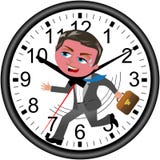L'homme d'affaires Deadline Clock Running a isolé illustration stock L'homme d'affaires Deadline Clock Running a isolé illustration stock