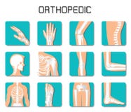 L'icône orthopédique et d'épine a placé sur le fond blanc illustration stock L'icône orthopédique et d'épine a placé sur le fond blanc illustration stock