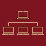 L'icona della rete Collegamento e Internet, simbolo della base di dati piano Fotografie Stock L'icona della rete Collegamento e Internet, simbolo della base di dati piano Fotografie Stock