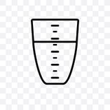 L'icona lineare di vettore della tazza di misurazione isolata su fondo trasparente, concetto della trasparenza della tazza di mis illustrazione vettoriale L'icona lineare di vettore della tazza di misurazione isolata su fondo trasparente, concetto della trasparenza della tazza di mis illustrazione vettoriale