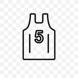 L'icône linéaire de vecteur de débardeur de basket-ball d'isolement sur le fond transparent, concept de transparent de débardeur illustration stock L'icône linéaire de vecteur de débardeur de basket-ball d'isolement sur le fond transparent, concept de transparent de débardeur illustration stock