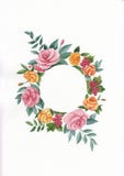 L'illustrazione dell'acquerello dei fiori si avvolge illustrazione vettoriale L'illustrazione dell'acquerello dei fiori si avvolge illustrazione vettoriale