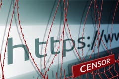 L'image de la barre d'adresse du site Web bloque la barrière avec le barbelé - concept de censure d'Internet image stock L'image de la barre d'adresse du site Web bloque la barrière avec le barbelé - concept de censure d'Internet image stock