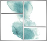 L'insieme dei biglietti da visita e dei modelli di progettazione dipinti con l'acquerello spruzza, illustrazione disegnata a mano illustrazione vettoriale L'insieme dei biglietti da visita e dei modelli di progettazione dipinti con l'acquerello spruzza, illustrazione disegnata a mano illustrazione vettoriale