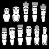 L'insieme delle figure umane monolitiche di Moai ha scolpito dalla gente di Rapa Nui sull'isola polinesiana cilena Pasqua illustrazione vettoriale L'insieme delle figure umane monolitiche di Moai ha scolpito dalla gente di Rapa Nui sull'isola polinesiana cilena Pasqua illustrazione vettoriale