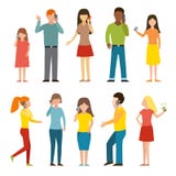 L'insieme di chiamata del settore della telefonia mobile carattere di conversazione del telefono della gente adulta vector l'illu royalty illustrazione gratis L'insieme di chiamata del settore della telefonia mobile carattere di conversazione del telefono della gente adulta vector l'illu royalty illustrazione gratis