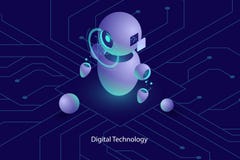 L'intelligenza artificiale di ai del robot, la consultazione online ed il supporto, tecnologie informatiche, hanno automatizzato illustrazione di stock L'intelligenza artificiale di ai del robot, la consultazione online ed il supporto, tecnologie informatiche, hanno automatizzato illustrazione di stock