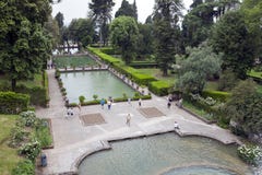 L'ITALIA, TIVOLI - 24 MAGGIO 2011: Fontana di Este16th-century della villa d “e giardino, Tivoli, Italia Luogo del patrimonio mon immagini stock libere da diritti L'ITALIA, TIVOLI - 24 MAGGIO 2011: Fontana di Este16th-century della villa d “e giardino, Tivoli, Italia Luogo del patrimonio mon immagini stock libere da diritti