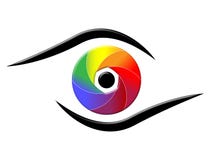 L'occhio di spettro mostra il fondo variopinto e cromatico illustrazione di stock L'occhio di spettro mostra il fondo variopinto e cromatico illustrazione di stock