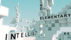 L'université en ligne exprime animé avec des cubes L'université en ligne exprime animé avec des cubes