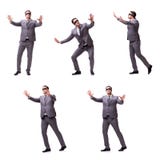 L'uomo d'affari bendato isolato su bianco fotografia stock L'uomo d'affari bendato isolato su bianco fotografia stock
