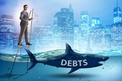 L'uomo d'affari che si occupa con successo dei prestiti e dei debiti illustrazione vettoriale L'uomo d'affari che si occupa con successo dei prestiti e dei debiti illustrazione vettoriale