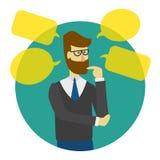 L'uomo sta pensando con le bolle illustrazione di stock L'uomo sta pensando con le bolle illustrazione di stock