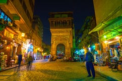 L'édifice médiéval avec de belles décorations, le Caire, Egypte photographie stock libre de droits L'édifice médiéval avec de belles décorations, le Caire, Egypte photographie stock libre de droits