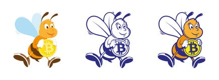 La abeja guarda el bitcoin libre illustration La abeja guarda el bitcoin libre illustration