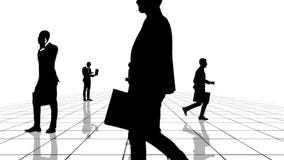 La animación de una rejilla blanco y negro con los hombres de negocios siluetea la mudanza hacia la cámara Inconsútil loopable stock de ilustración La animación de una rejilla blanco y negro con los hombres de negocios siluetea la mudanza hacia la cámara Inconsútil loopable stock de ilustración