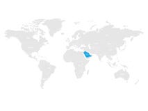 La Arabia Saudita marcó por el azul en mapa político del mundo gris Ilustración del vector Libre Illustration La Arabia Saudita marcó por el azul en mapa político del mundo gris Ilustración del vector Libre Illustration