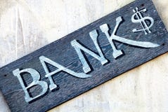 La Banca - vecchio segno Immagini Stock La Banca - vecchio segno Immagini Stock