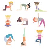 La bande dessinée badine le yoga illustration stock La bande dessinée badine le yoga illustration stock