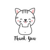 La bande dessinée mignonne de chat avec vous remercient marquant avec des lettres illustration de vecteur La bande dessinée mignonne de chat avec vous remercient marquant avec des lettres illustration de vecteur