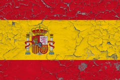 La bandera de España pintó en la pared sucia agrietada Modelo nacional en superficie del estilo del vintage libre illustration La bandera de España pintó en la pared sucia agrietada Modelo nacional en superficie del estilo del vintage libre illustration