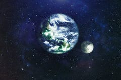La belle terre et la lune - éléments de cette image meublés par la NASA Image stock La belle terre et la lune - éléments de cette image meublés par la NASA Image stock