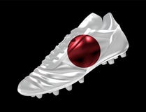 La bota del fútbol del fútbol con la bandera de Japón imprimió en ella libre illustration La bota del fútbol del fútbol con la bandera de Japón imprimió en ella libre illustration