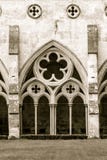 La cattedrale di Salisbury chiude in convento il tono di seppia fotografia stock libera da diritti La cattedrale di Salisbury chiude in convento il tono di seppia fotografia stock libera da diritti