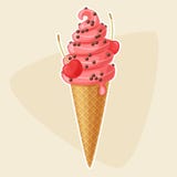 La cereza condimentó el helado en una estafa de la galleta Imagenes de archivo La cereza condimentó el helado en una estafa de la galleta Imagenes de archivo