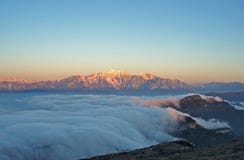 La Chine Sichuan, paysage de montagne de bétail de Ganzi, image stock La Chine Sichuan, paysage de montagne de bétail de Ganzi, image stock