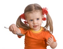 la chéri mangent la poire d'orange de fille image libre de droits la chéri mangent la poire d'orange de fille image libre de droits