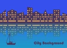 La città con illuminazione di sera sottragga la priorità bassa royalty illustrazione gratis La città con illuminazione di sera sottragga la priorità bassa royalty illustrazione gratis