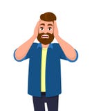 La cubierta del hombre/el cierre de sus oídos con las manos y la fabricación no oyen/escuchan gesto El hombre no quiere oír o esc ilustración del vector La cubierta del hombre/el cierre de sus oídos con las manos y la fabricación no oyen/escuchan gesto El hombre no quiere oír o esc ilustración del vector