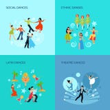 La danse dénomme le concept plat illustration stock La danse dénomme le concept plat illustration stock