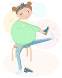 La donna incinta non può indossare le scarpe, problemi della gravidanza illustrazione di stock La donna incinta non può indossare le scarpe, problemi della gravidanza illustrazione di stock