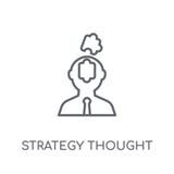 La estrategia pensó el icono linear Lo moderno del pensamiento de la estrategia del esquema stock de ilustración La estrategia pensó el icono linear Lo moderno del pensamiento de la estrategia del esquema stock de ilustración