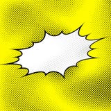 La explosión blanca del estilo del arte pop sobre amarillo punteó el fondo ilustración del vector La explosión blanca del estilo del arte pop sobre amarillo punteó el fondo ilustración del vector