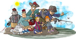 La famiglia del Fisher royalty illustrazione gratis La famiglia del Fisher royalty illustrazione gratis