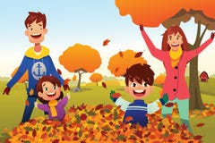 La famille célèbre Autumn Season Outdoors illustration libre de droits La famille célèbre Autumn Season Outdoors illustration libre de droits