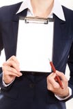 Expositions de femme d'affaires sur votre annonce images libres de droits Expositions de femme d'affaires sur votre annonce images libres de droits