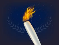 La fiamma d'argento della torcia con i vincitori si avvolge, su fondo astratto scuro Icona di campionato, un simbolo della vittor royalty illustrazione gratis La fiamma d'argento della torcia con i vincitori si avvolge, su fondo astratto scuro Icona di campionato, un simbolo della vittor royalty illustrazione gratis