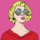 La fille affamée à un régime veut l'hamburger illustration de vecteur La fille affamée à un régime veut l'hamburger illustration de vecteur