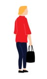 La fille ou les femmes a habillé le manteau rouge dans la marche occasionnelle et le perfo de style illustration libre de droits La fille ou les femmes a habillé le manteau rouge dans la marche occasionnelle et le perfo de style illustration libre de droits