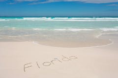 La Floride écrite sur la plage La Floride écrite sur la plage